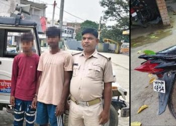गोपालगंज :- एक चोरी की बाइक के साथ 3 अभियुक्त गिरफ्तार।