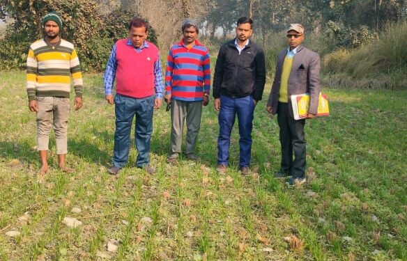 सहायक निदेशक द्वारा किसान पाठशाला,प्रत्यक्षण के साथ समूह का किया निरीक्षण