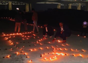 श्रीराम मंदिर वर्षगांठ पर दीपोत्सव