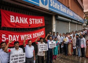 बैंकों की राष्ट्रव्यापी हड़ताल: 5-डे वर्किंग की मांग को लेकर बैंकिंग सेवाएं ठप।