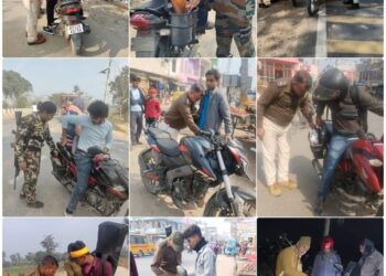 सीतामढ़ी: अपराधियों पर नकेल कसने के लिए सड़कों पर उतरी पुलिस, सघन वाहन जांच अभियान जारी।